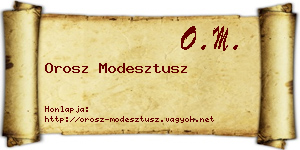 Orosz Modesztusz névjegykártya